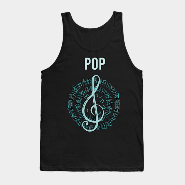 Music Note Circle Pop Tank Top by Hanh Tay